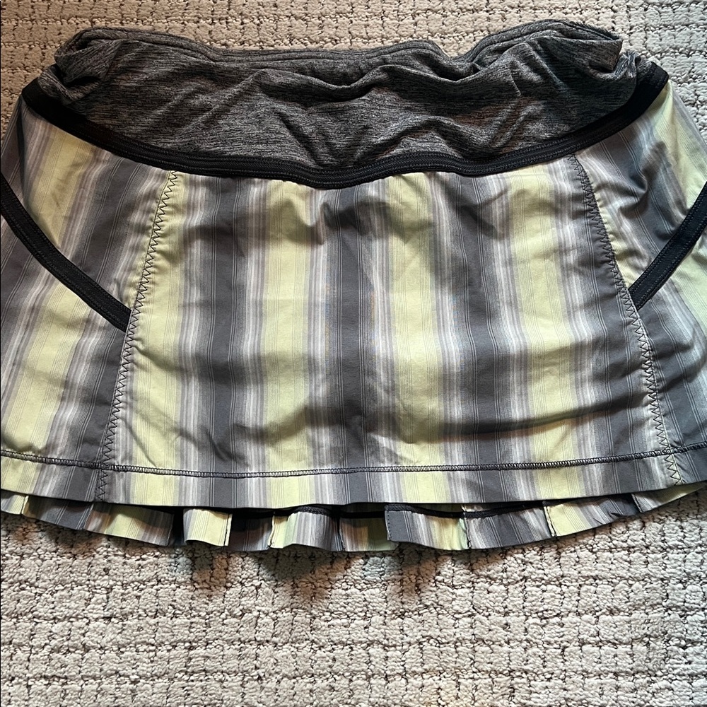 Lululemon Gray and Yellow Striped Mini Skort - Picture 3 of 5